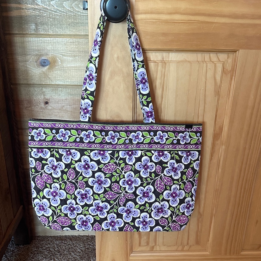 Vera Bradley Plum petals Tote Bag - Purple and Green